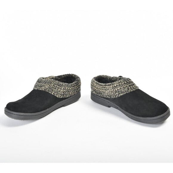 Clarks Black Suede Slide / House / Slipper Shoe w/ Rubber Sole Size 7 - Picture 3 of 5